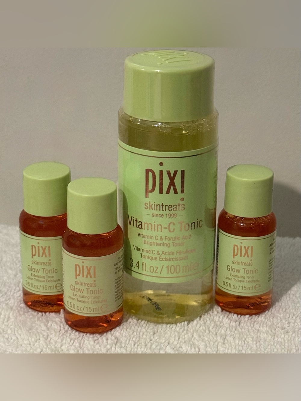 Pixi Skintreats Vitamin-C Tonic Brightener + Pixi Glow Tonic Exfoliator Bundle